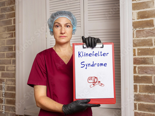 Medical concept meaning Klinefelter Syndrome with sign on the sheet. photo