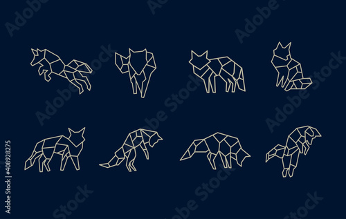 Abstract line fox logo