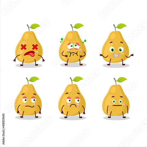 Pomelo cartoon in character with nope expression