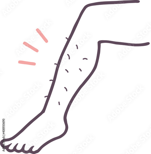 すね毛が生えた足のイラスト素材