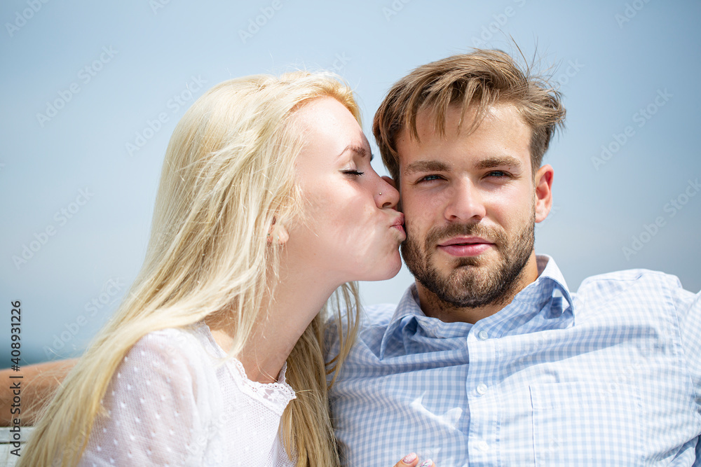 Cute couple kissing. Romantic date. True love. Man with woman in relationships. Cute couple kissing. Romantic date. True love. Man with woman in relationships.