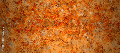 abstract fractal colorful orange copper beige khaki pumpkin marbled stone wall concete cement grunge image paint background bg texture wallpaper art frame sample illustration board © Ravenzcore