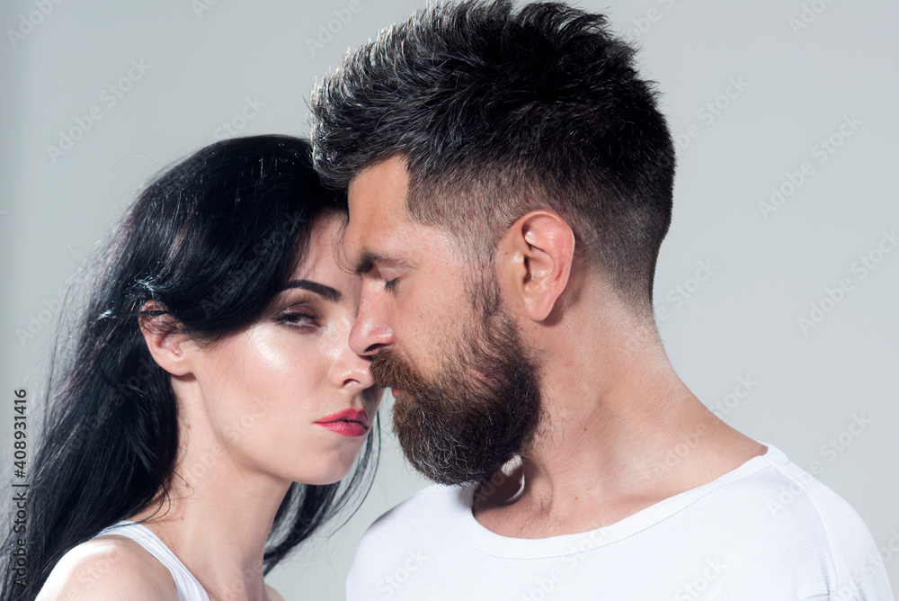 Couple each other. Tender passion. Close-up face each other of lovely pair. True love. Man with woman in relations. Couple each other. Tender passion. Close-up face each other of lovely pair. True love. Man with woman in relations.