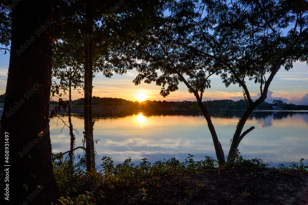 Sunset Over Lake