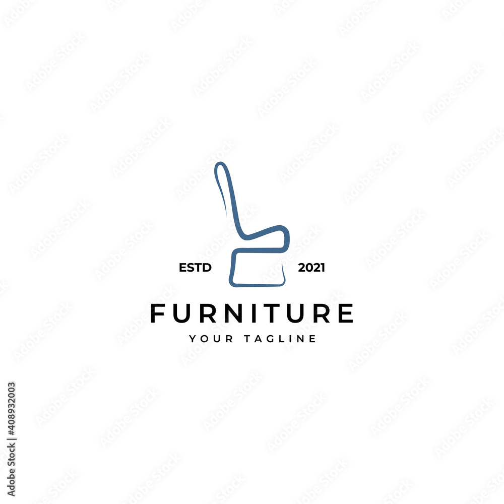 Mono line chair furniture logo icon vector template Mono line chair furniture logo icon vector template