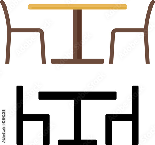 シンプルなテーブルと椅子