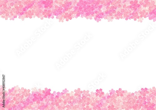 余白がある桜の花の和紙背景 no.09 © tota