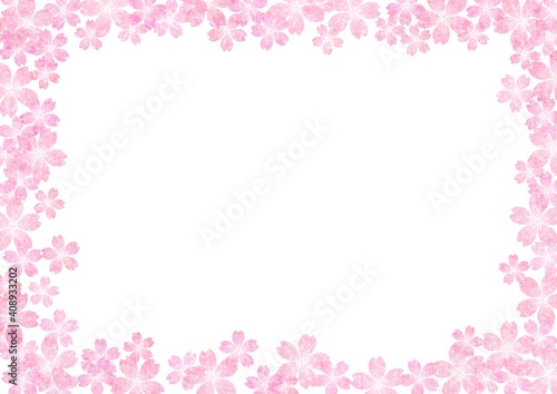 余白がある桜の花の和紙背景 no.06 © tota
