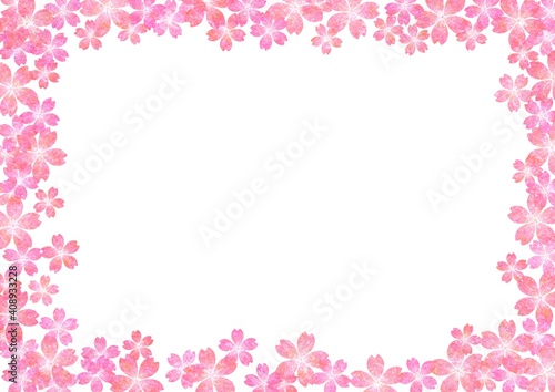 余白がある桜の花の和紙背景 no.05 © tota