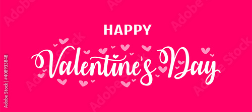 Valentines day background with heart pattern and typography of happy valentines day text . Vector illustration. Wallpaper, flyers, invitation, posters, brochure, banners.