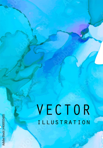 Alcohol ink vector texture. Fluid ink abstract background.