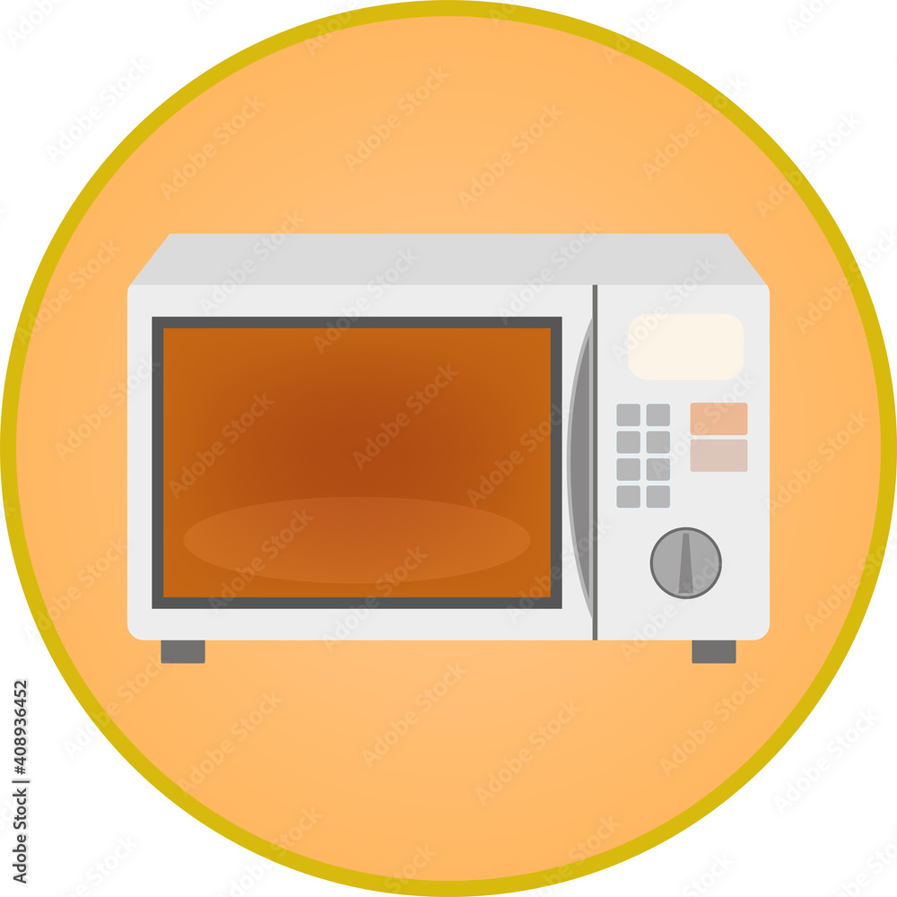 Fototapeta premium シンプルな温め中の電子レンジアイコン