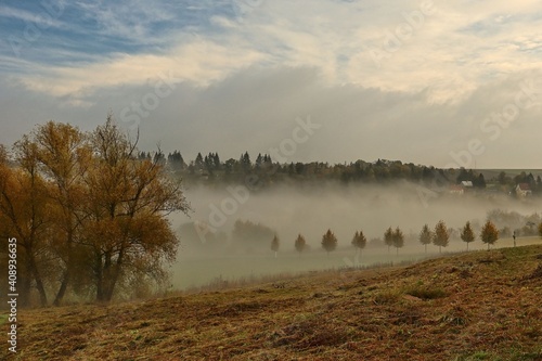 autumn fog in the valley