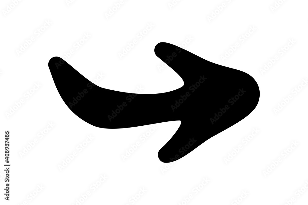 A flat black arrow icon. Direction sign, navigation button. Good for projects. A flat black arrow icon. Direction sign, navigation button. Good for projects.