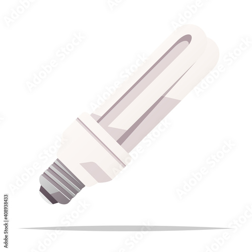 Compact fluorescent light bulb vector isolated illustration