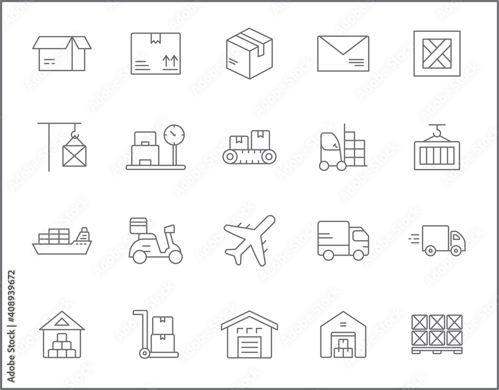 custom made wallpaper toronto digitalSet of logistics and delivery line style. It contains such Icons as box, shopping, commerce, retail, trade, merchandise, container, vehicle, truck and other elements. customize color, easy resize.