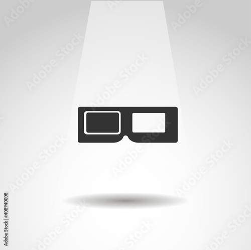 3d movie glasses vector icon, 3d glasses simple isolated icon