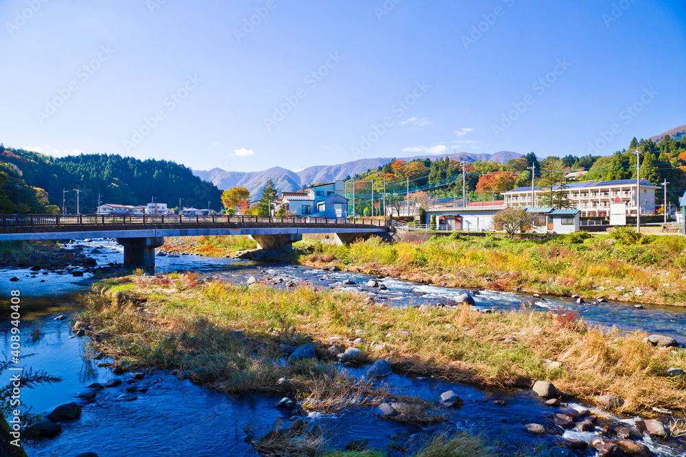 Shiobara Onsen is a hot spring town, located in Tochigi prefecture. The town is fairly developed with several large hotels, it is surrounded by woods and mountains.  