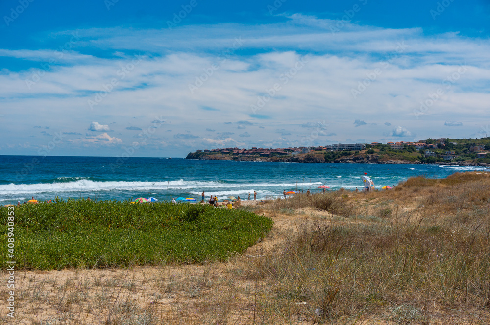 Coastal landscape. Beach near Sozopol. Bulgaria