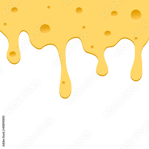 A dripping cheese on a white background. This creativity will bring success in your business project. Vector illustration