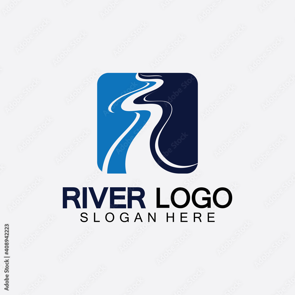 River Logo vector icon illustration design template River Logo vector icon illustration design template