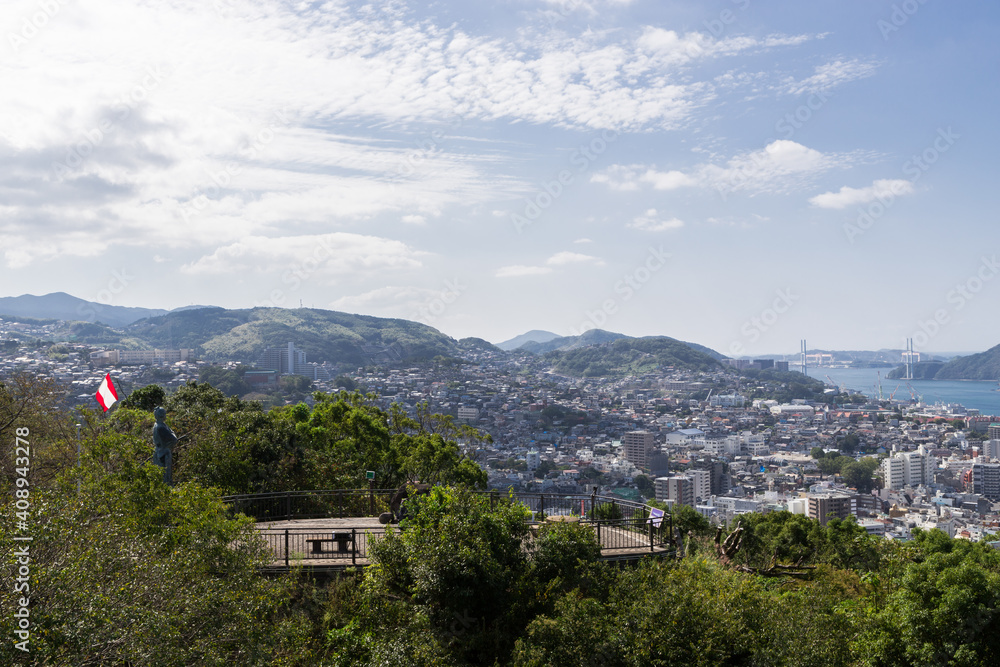 風頭公園展望台からの長崎市街地眺望