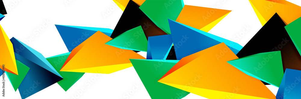 Triangle mosaic abstract background, 3d triangular low poly shapes. Geometric vector illustration for covers, banners, flyers and posters and other Triangle mosaic abstract background, 3d triangular low poly shapes. Geometric vector illustration for covers, banners, flyers and posters and other