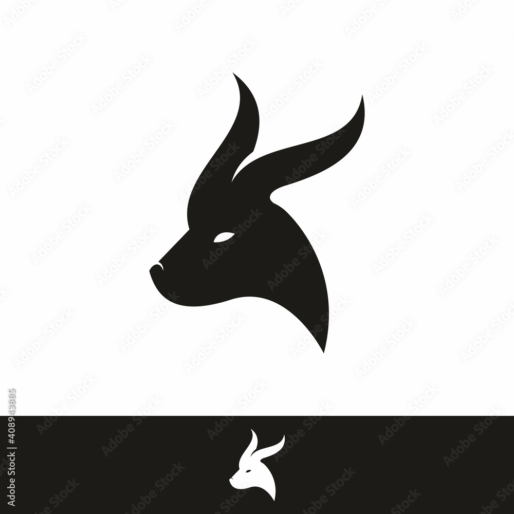 Silhouette of goat head vector logo Silhouette of goat head vector logo