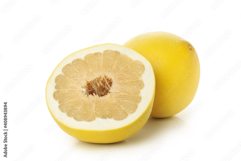 Ripe pomelo fruit isolated on white background Ripe pomelo fruit isolated on white background