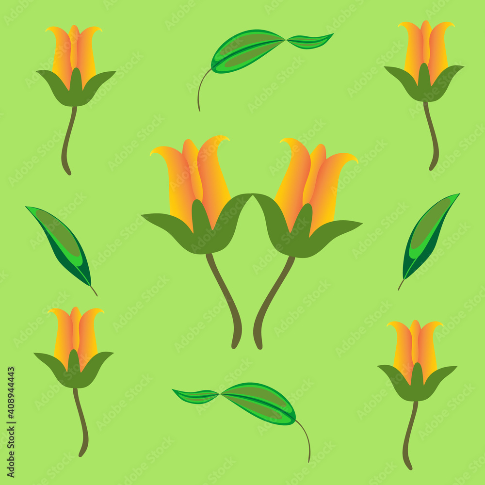 tulip background decoration with leaves tulip background decoration with leaves