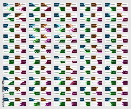 Mega set of abstract banners design. Collection of web banner template. modern template design for web, ads, flyer, poster with 4 different colors vector illustration