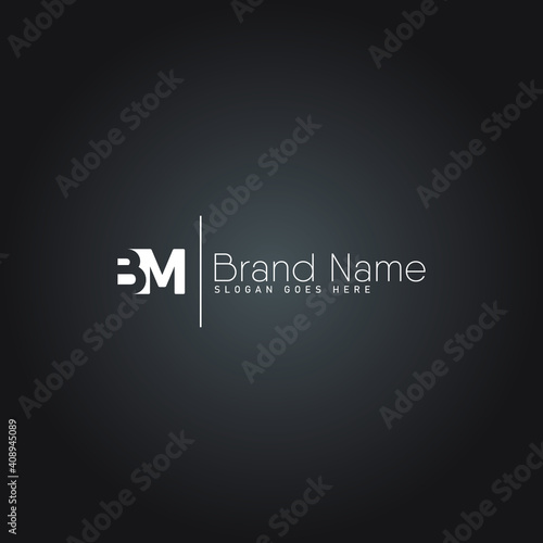 BM Initial Letter Logo - Minimal Vector Design