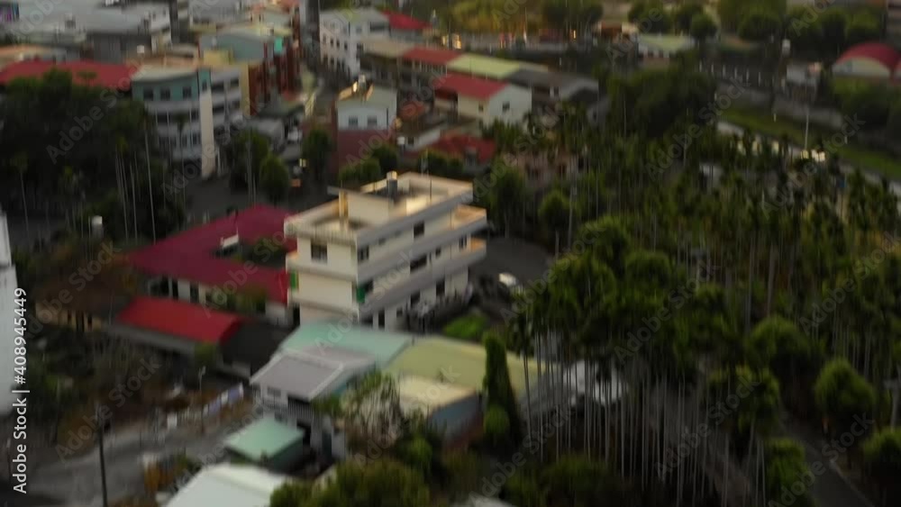 Aerial shot of a small farming town in Nantou County Taiwan Aerial shot of a small farming town in Nantou County Taiwan