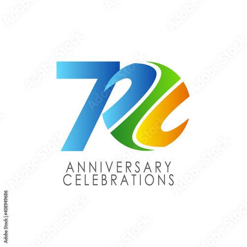 70 Years Anniversary Celebration Vector Template Design Illustration