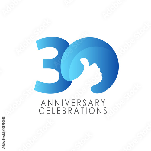30 Years Anniversary Celebration Vector Template Design Illustration