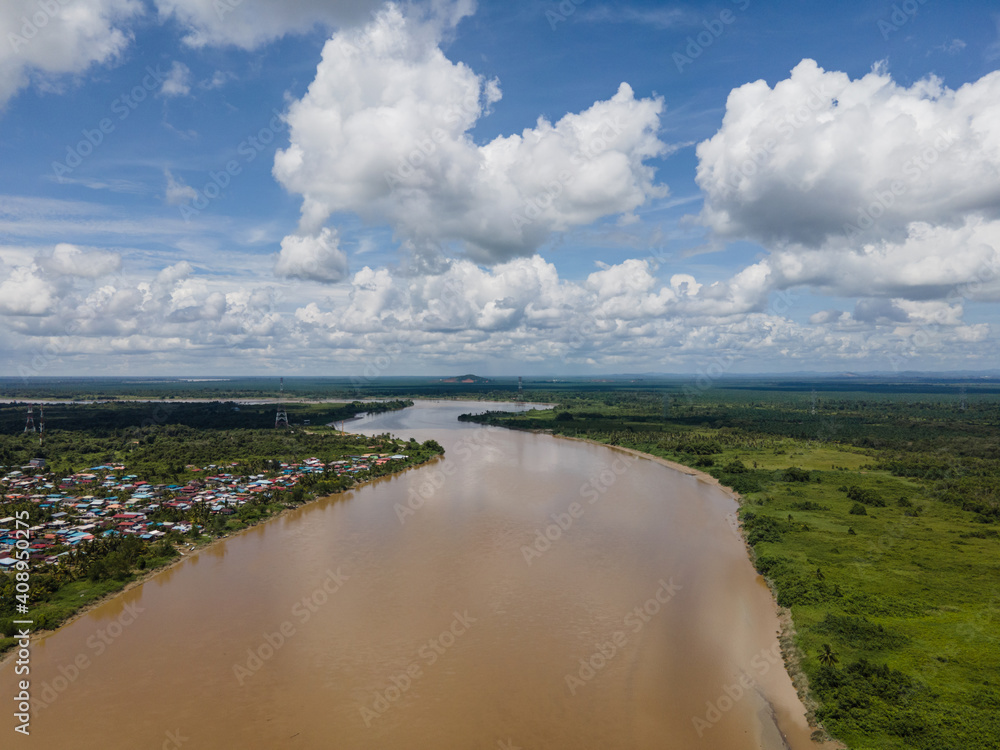 clouds over the river at Sri Aman, Sarawak