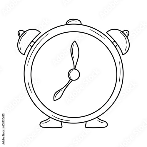 Simple Alarm Clock vector illustration, linear style pictogram, isolated on white background © Astira