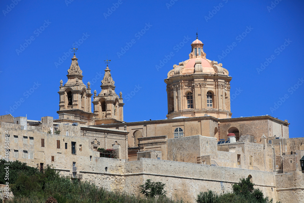 Saint Paul's Cathedral in Mdina. Malta