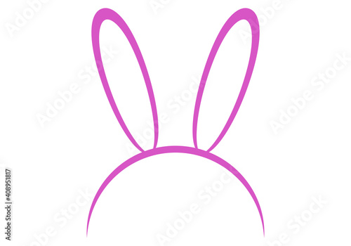 Diadema con orejas de conejo rosa. photo