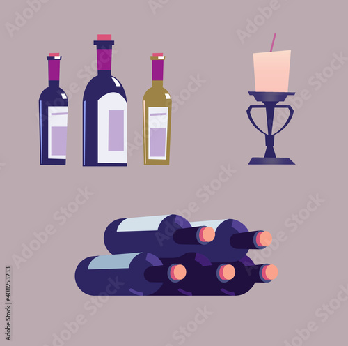 cute funny cartoon wine illustration on background