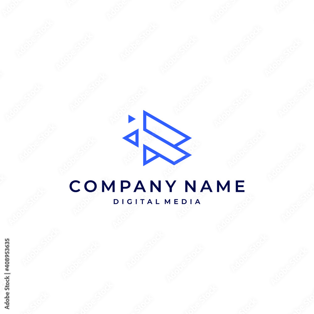 R play digital logo vector modern simple sophisticated design with blue color R play digital logo vector modern simple sophisticated design with blue color