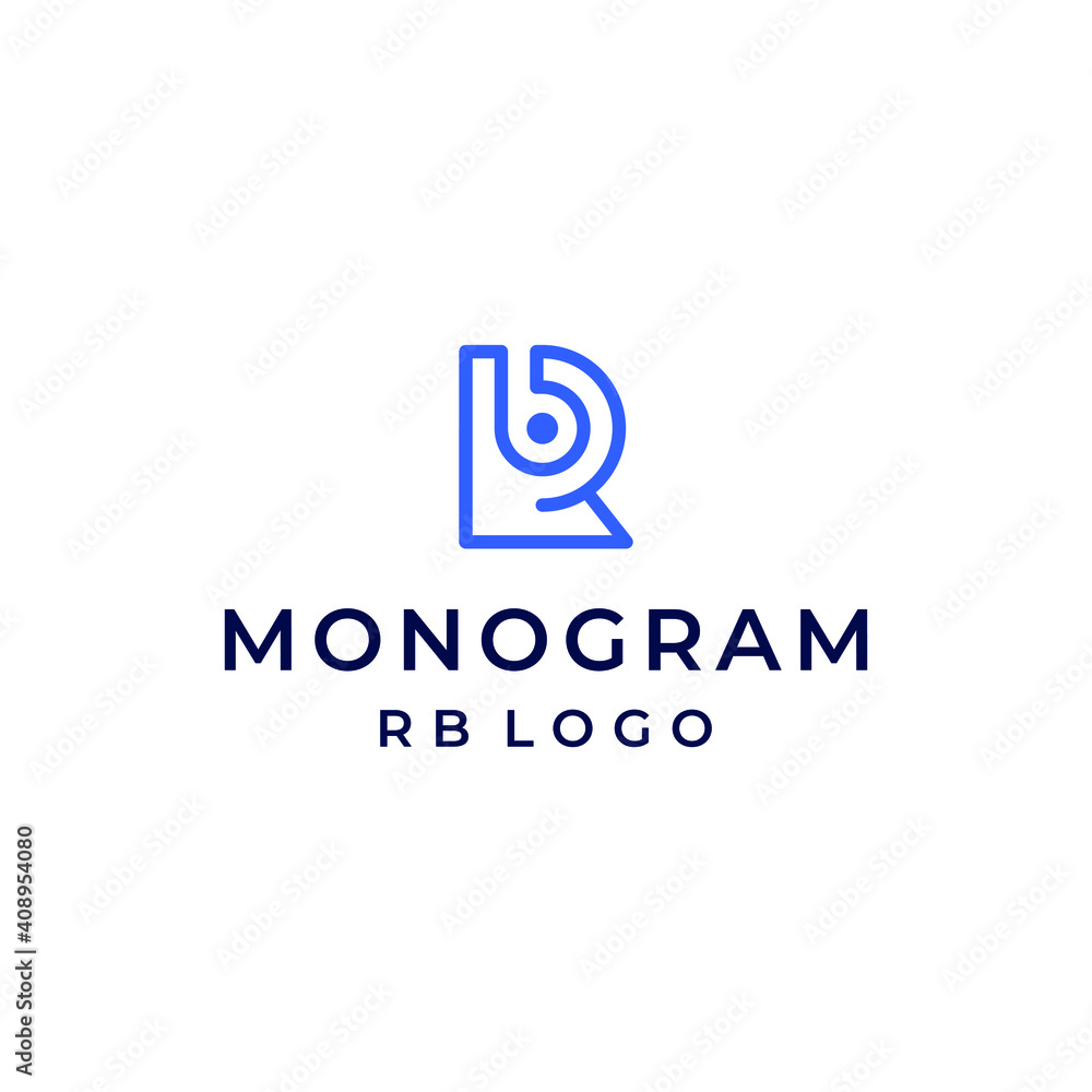 RB monogram logo vector modern simple design and blue color