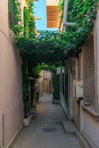 Beautiful green street in old city of Baku, Azerbaijan © kosmos111