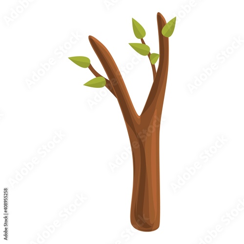 Thin tree trunk icon. Cartoon of thin tree trunk vector icon for web design isolated on white background