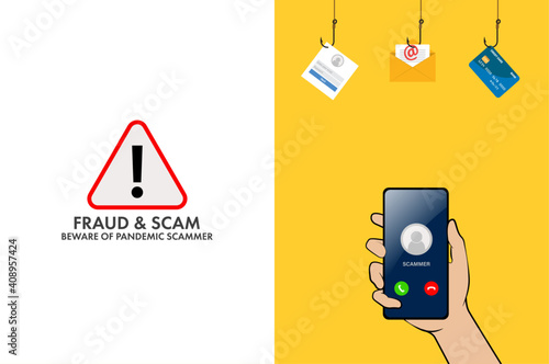 Fraud and scam online banking, transfer, email and data breach