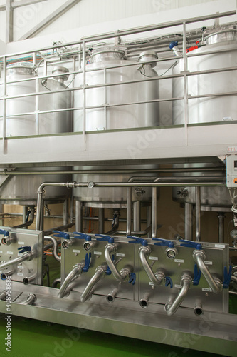 Modern mill inside, process of making flour from wheat © Retan