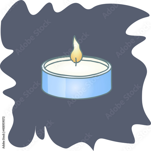 beautiful vector colored candle for spa, meditation and relaxation