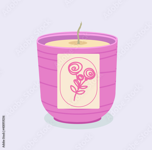 beautiful vector colored candle for spa, meditation and relaxation