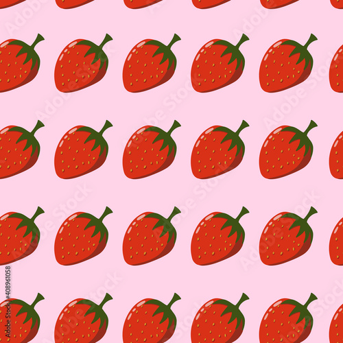 Fototapeta Naklejka Na Ścianę i Meble -  Strawberries on a gently pink background.