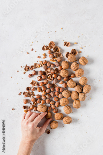 Walnuts, hazelnuts, dried fruit